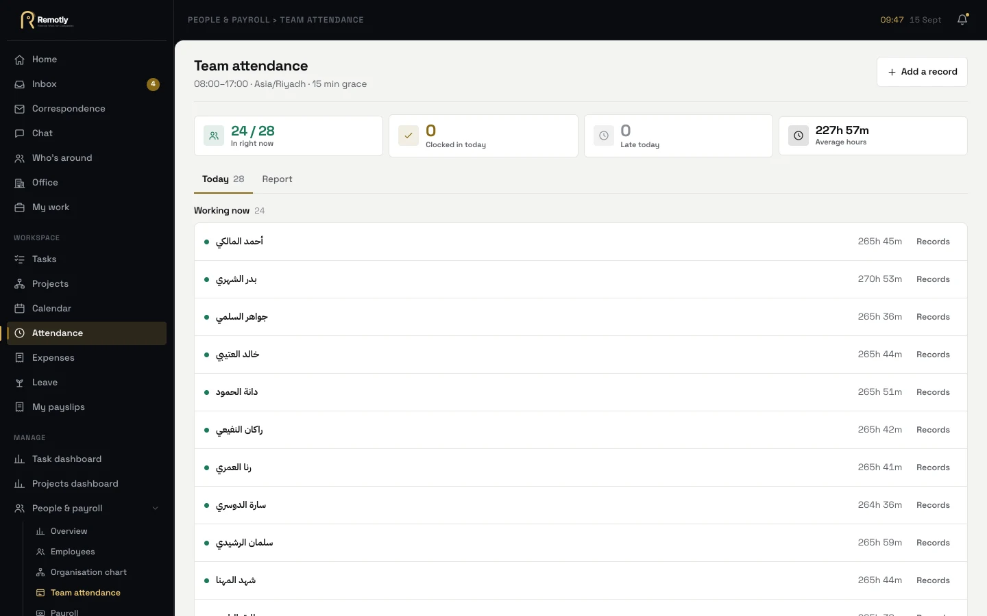 Attendance that counts itself