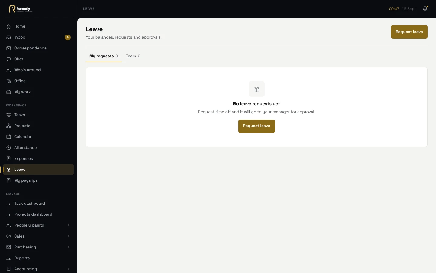 Leave requests and approvals, without the WhatsApp thread